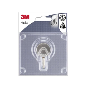 3M Gancho Magnetico de Metal - Soporta hasta 0.3kg - Color Gris/Titanio