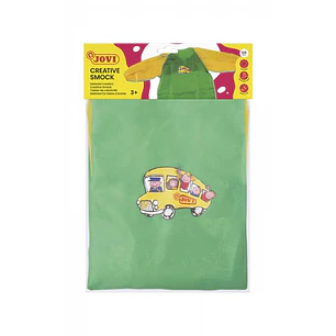 Jovi Delantal Infantil de 5 a 8 Años - Proteccion Contra Manchas - Puños Elasticos - Facil Adaptacion - Color Verde