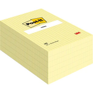 Post-It Pack de 6 Blocs de 100 Notas Adhesivas Reposicionables - Forma Rectangular - 101x152mm - Color Amarillo Claro