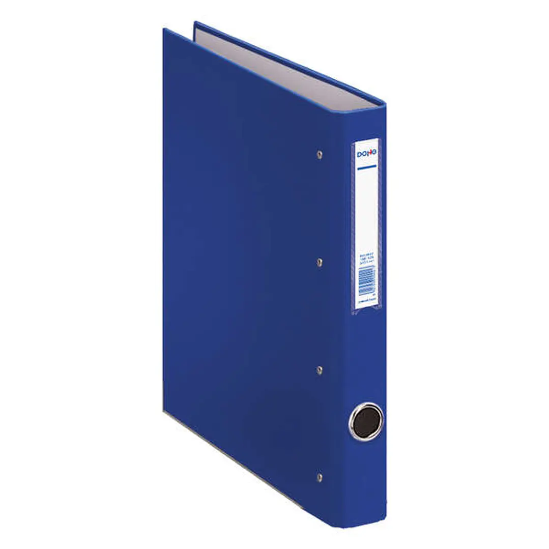 Dohe Carpeta de 4 Anillas Mixtas 25mm Folio - Medidas 285x350x45mm - Ollao y Tarjetero en Lomo - Carton Forrado con Polipropileno - Color Azul 1