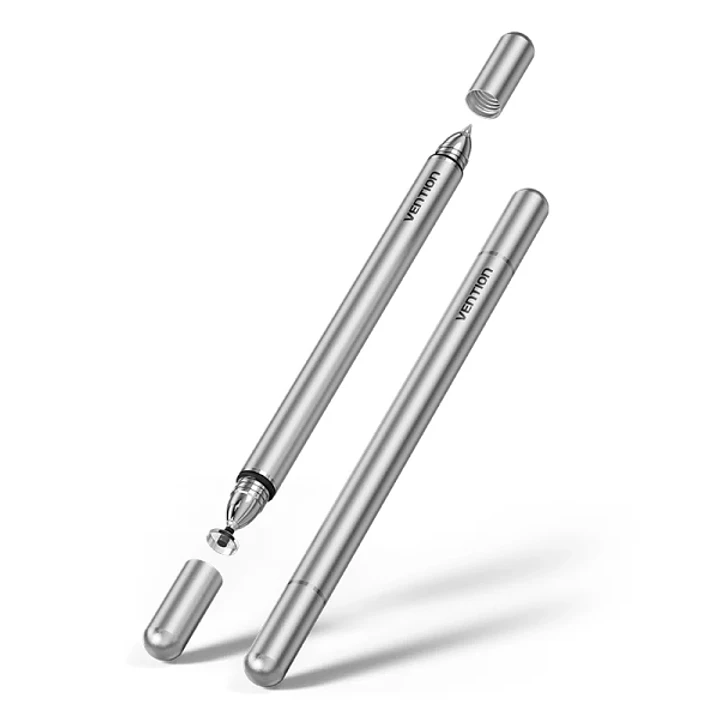 Vention Lapiz Digital 2 en 1 para Tablet y Smartphone - Magnetico - Aluminio - Doble Punta Reemplazable - 8.9x146.5mm - Color Gris 1