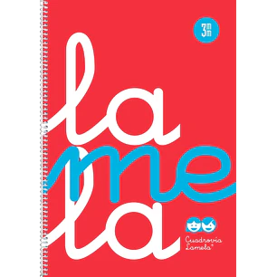 Lamela Cuaderno Espiral con 80 Hojas de 90g/m2 con Margen - Formato Cuarto - Pauta Cuadrovia de 3mm - Cubierta Extra Dura - Papel Offset Blanco Extra 