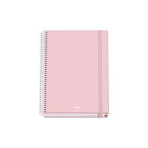 Dohe Serenity Cuaderno Espiral A5 100 Hojas Cuadricula 5mm - Tapa Dura Impresa a todo Color y Plastificada en Brillo - Bandas de Color - Cierre de Gom