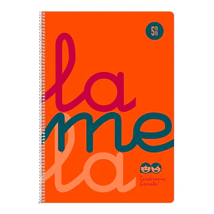 Lamela Cuaderno Espiral con 80 Hojas de 90g/m2 con Margen - Formato Cuarto - Pauta Cuadrovia de 5mm - Cubierta Extra Dura - Papel Offset Blanco Extra 