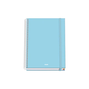 Dohe Serenity Cuaderno Espiral A5 100 Hojas Cuadricula 5mm - Tapa Dura Impresa a todo Color y Plastificada en Brillo - Bandas de Color - Cierre de Gom
