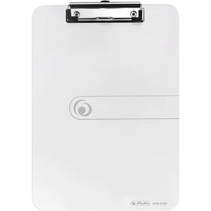 Herlitz Carpeta Sujetapapeles - Formato A4 - Pinza Metalica - Capacidad hasta 80 Hojas - Color Transparente