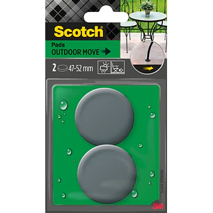 Scotch Pack de 2 Patines Deslizantes Adhesivos - Diametro de 47 a 52mm - Color Gris