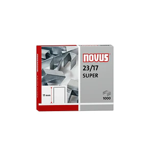 Novus 23/17 Super Caja de 1000 Grapas 23/17 Galvanizadas para Grapadoras de Gruesos