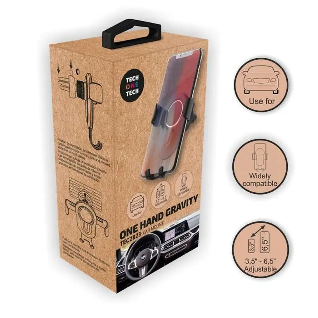 TechOneTech Soporte de Coche para Smartphones hasta 6.5