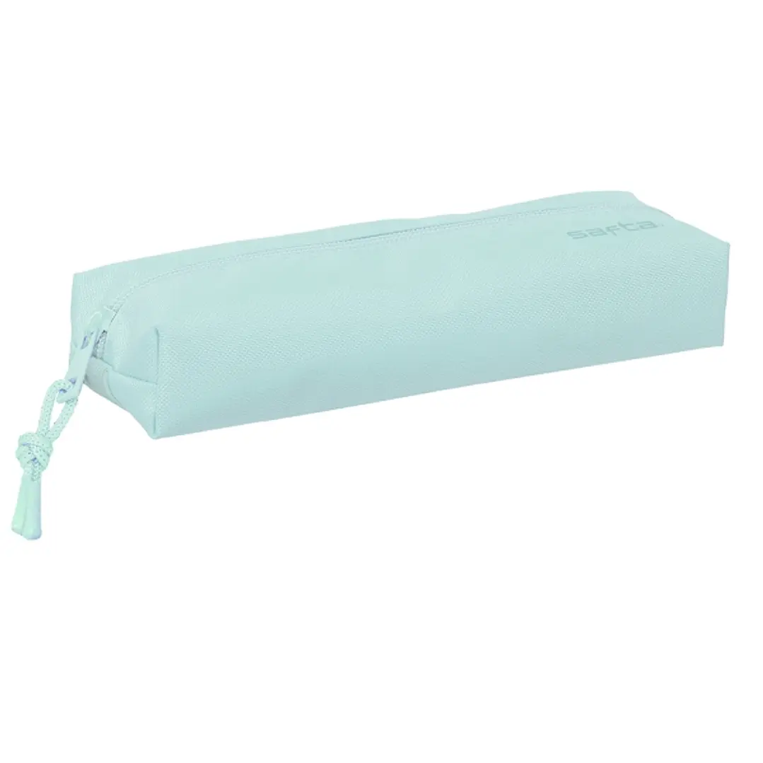 Safta Estuche Portatodo de 22cm - 1 Compartimento - Rectangular - Goma Elastica Trasera - 22x4x7cm - Color Azul Claro 1