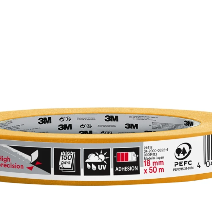 3M Cinta de Enmascarar Profesional - Multisuperficie - 18mm x 50m - 100% PEFC - Color Naranja 1