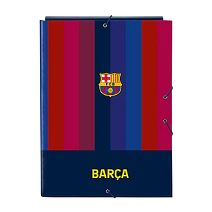 Safta F.C.Barcelona 1ª Equipacion 26/27 Carpeta de 3 Solapas - Formato Folio - Cierre con Gomas Elasticas - Tapas Duras Forradas - 26x33.5x2.5cm - Col