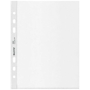 Leitz A5 Recycle Pack de 25 Fundas Mutitaladro A5 - 6 Taladros - Plastico Reciclado - 100% Reciclable - Transparente
