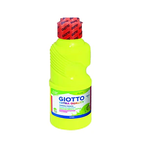 Giotto Extra Quality Fluo Tempera - 250ml - Lispa para el Uso - Botella Bio Pet - Color Amarillo Fluorescente