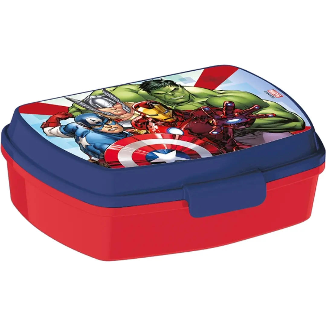 Safta Avengers Infinity Sandwichera - PVC sin BPA - Cierre Hermetico a Presion - 170x133x56mm - Color Rojo 1