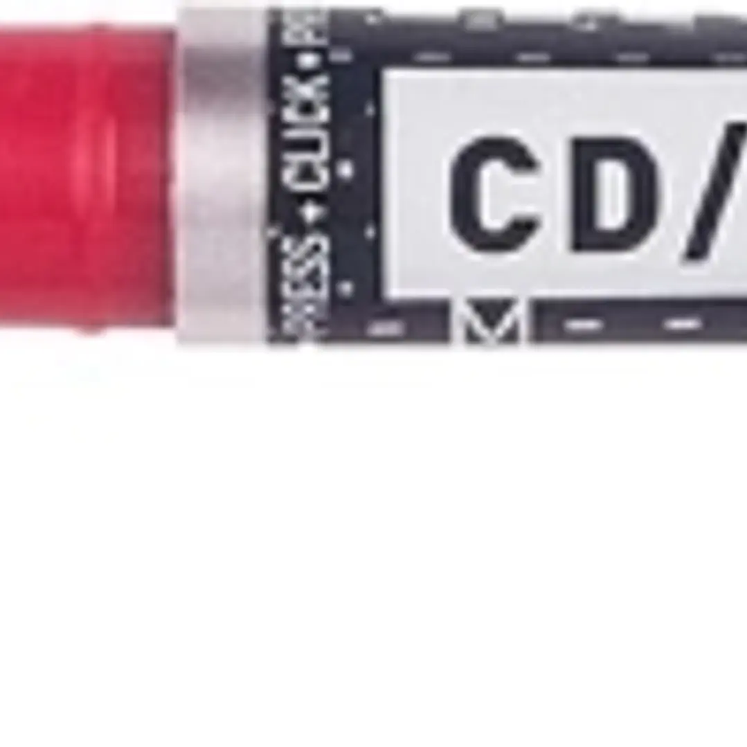 Molin Rotulador Permanente para CD, DVD - Doble Punta 0.4 y 1mm - Tinta Permanente con Base Alcohol - Color Rojo 1