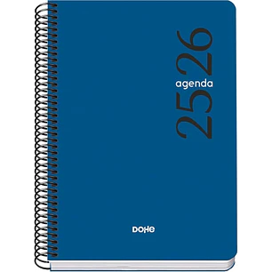 Dohe Esencial Agenda Escolar 25/26 Espiral A5 - Dia Pagina - Papel 70g/m2 - Cubierta en Polipropileno - Color Azul