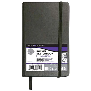 Daler Rowney Simply Cuaderno Cosido - Formato 9x14cm - 72 Hojas de Papel 100g/mg2 - Color Blanco