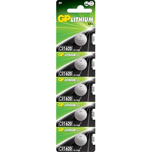 GP Lithium CR1620 Pack de 5 Pilas 3V