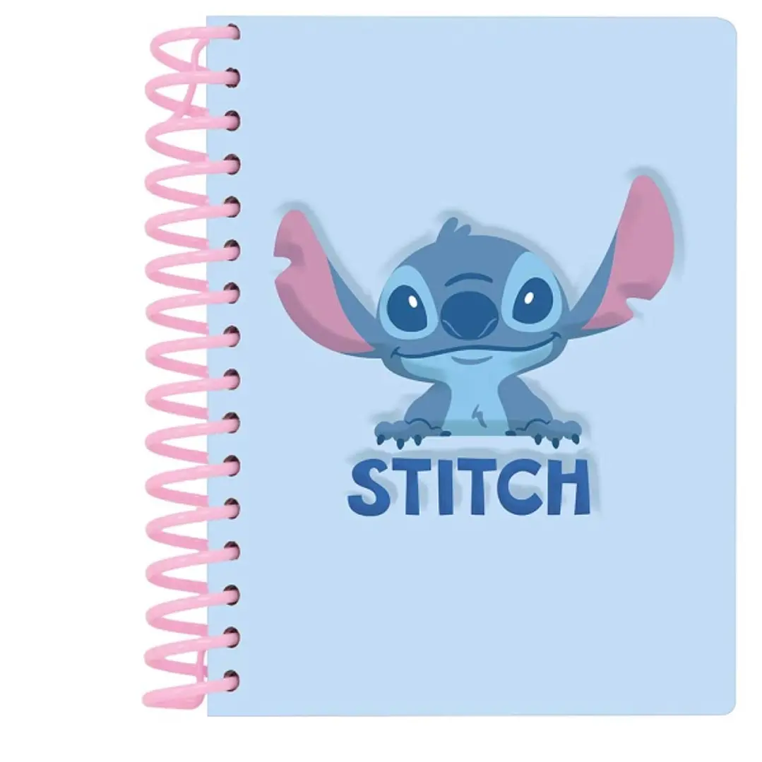 Safta Stitch Squishy Bloc de Notas - Frontal Antiestres - Espiral - 13.5x17.9x1.9cm - Color Azul Pastel 1