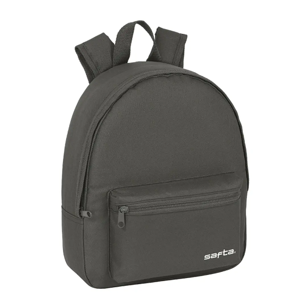 Safta Mini Mochila - Cremallera - Bolsillo Frontal - Hombreras Ajustables - Asa Superior - 8.65L - Ligera y Practica - 270x100x320mm - Color Gris 1