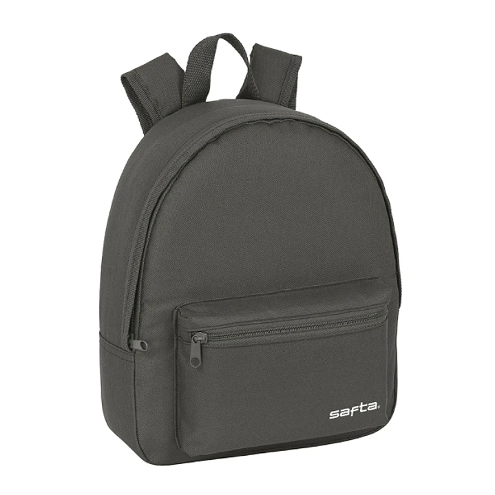 Safta Mini Mochila - Cremallera - Bolsillo Frontal - Hombreras Ajustables - Asa Superior - 8.65L - Ligera y Practica - 270x100x320mm - Color Gris 1