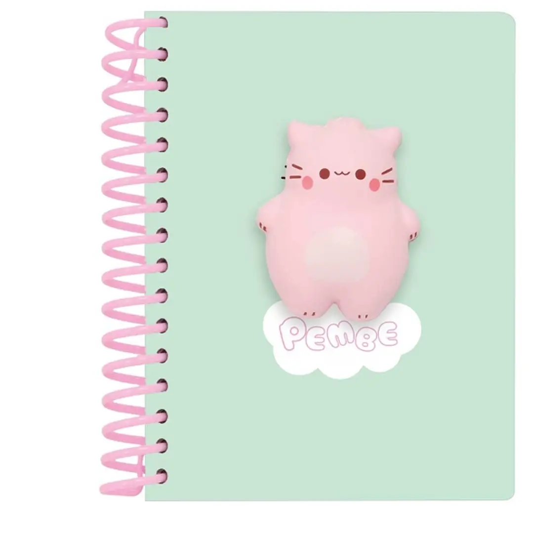 Safta Pembe The Pink Cat Bloc de Notas con Anillas - Frontal Antiestres - 135x19x179mm - Color Menta 1