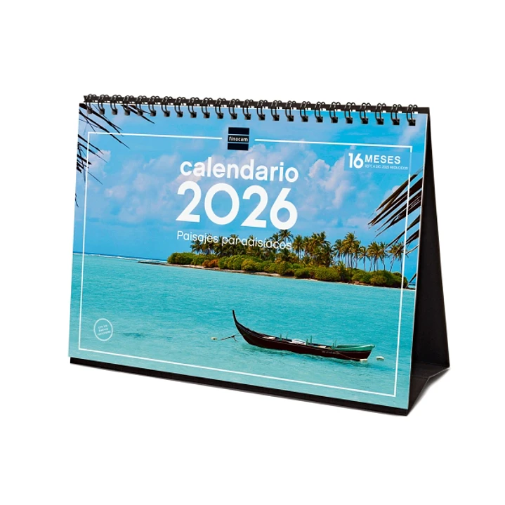 Finocam Calendario de Sobremesa - Anual 2026 - Imagenes Variadas - Espacio para Escribir - Tematica de Paisajes 1
