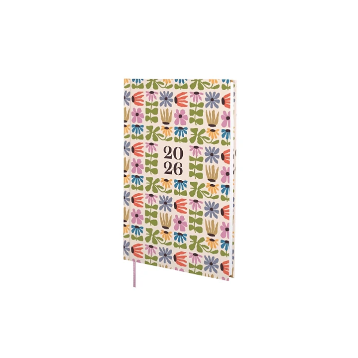 Finocam Dynamic Porto Design Agenda en Catalan - Anual 2026 - Tapa Dura - Formato Y10 - 145x12x210mm - Semana Vista en Vertical - Tematica de Flores 1