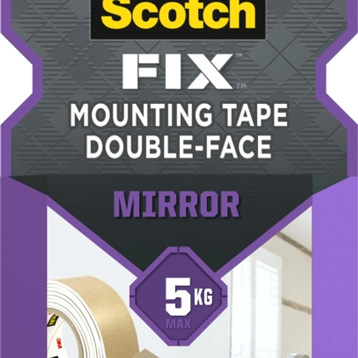 Scotch-Fix Cinta de Montaje de Doble Cara para Espejos - 19mm x 1.5m - Color Blanco 1