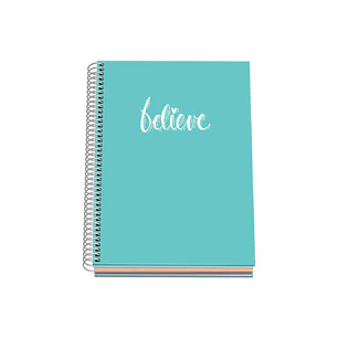 Dohe Serie Pastel Cuaderno con Espiral - Tamaño A5 de 100 Hojas 90gr - Hojas Microperforadas con 2 Taladros - Cuadricula 5mm - Color Verde Pastel