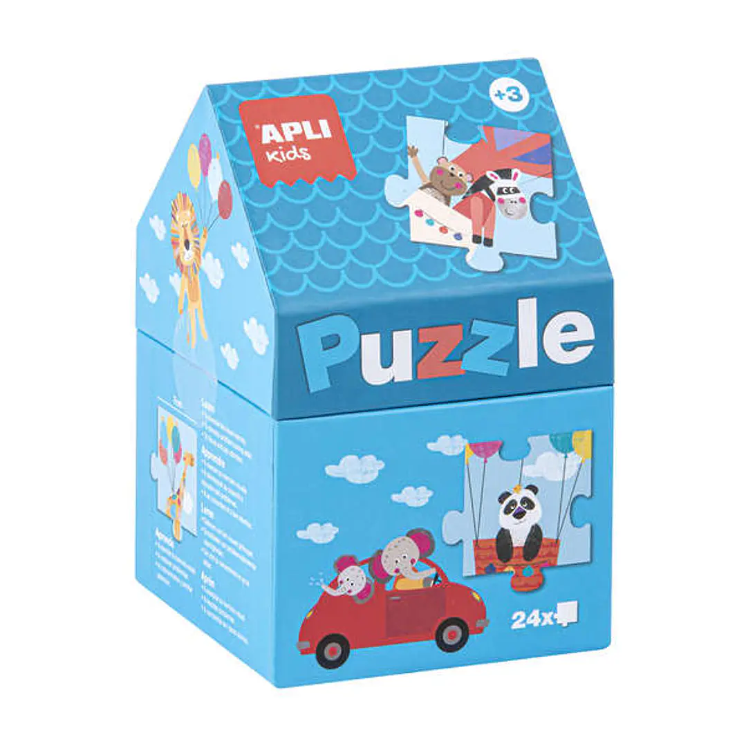 Apli Puzle Casita Infantil de 24 Piezas - Tamaño 42x28mm - Piezas Resistentes y Seguras - Desarrollo de Habilidades y Capacidades - Acabado Brillante  1