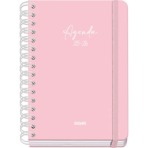 Dohe Serenity Agenda Escolar 25/26 Espiral Wire’o A5 - Semana Vista - Papel 80g/m2 - 4 Hojas de Pegatinas - Cubierta de Carton Plastificado - Cierre c