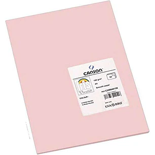 Canson Guarro Pack de 50 Cartulinas Iris A4 de 185g - 21x29.7cm - Color Rosa