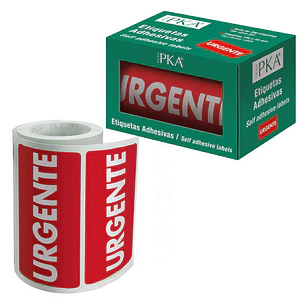 Dohe Rollo de 200 Etiquetas Adhesivas Urgente - 100x50mm - Letras Blancas sobre Fondo Rojo - Ideal para Expedicion de Paquetes