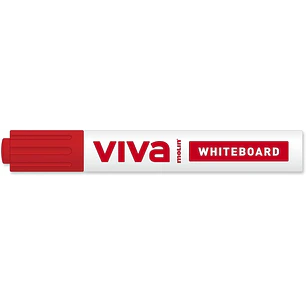 Molin Viva Rotulador para Pizarra Blanca - Punta Redonda de Fibra Sintetica - Trazo 3mm - Tinta con Base de Alcohol - Color Rojo