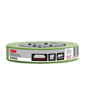3M Cinta de Enmascarar Profesional para Superficies Rugosas - 24mm x 50m - Color Verde