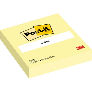 Post-It Bloc de 200 Notas Adhesivas Reposicionables - Forma Cuadrada - 101x101mm - Color Amarillo Claro