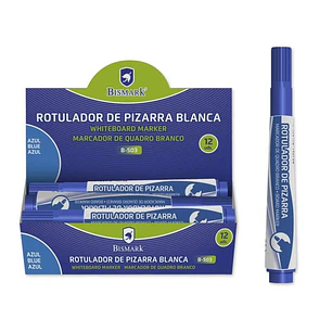 Bismark Rotulador Pizarra Tinta a Base de Alcohol - Punta Media de Fibra Acrilica - Punta Redonda - Color Azul