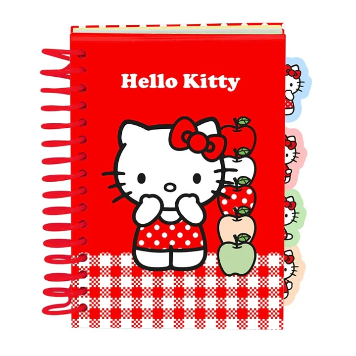 Safta Hello Kitty Bloc de Notas - Formato A6 - 80 Hojas de 80 g/m2 - Espiral - Tapas Duras - 4 Separadores Interiores - 10.5x14.8cm - Color Rojo y Bla 1
