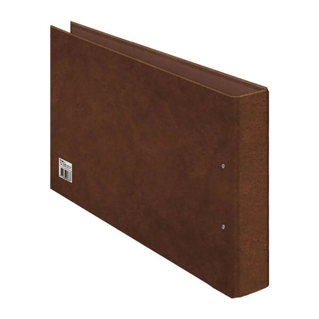 Dohe Carpeta de 2 Anillas Mixtas 40mm Folio Apaisado - Carton Forrado - Papel Impreso y Plastificado - Color Cuero 1