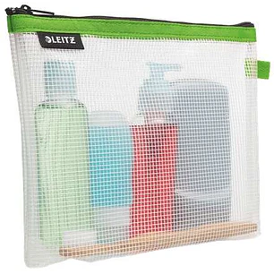 Leitz WOW Bolsa Porta-Todo Resistente al Agua - Tamaño 170x6x240mm - Material EVA, Lavable y Duradero - Cierre de Cremallera - Color Verde/Transparent