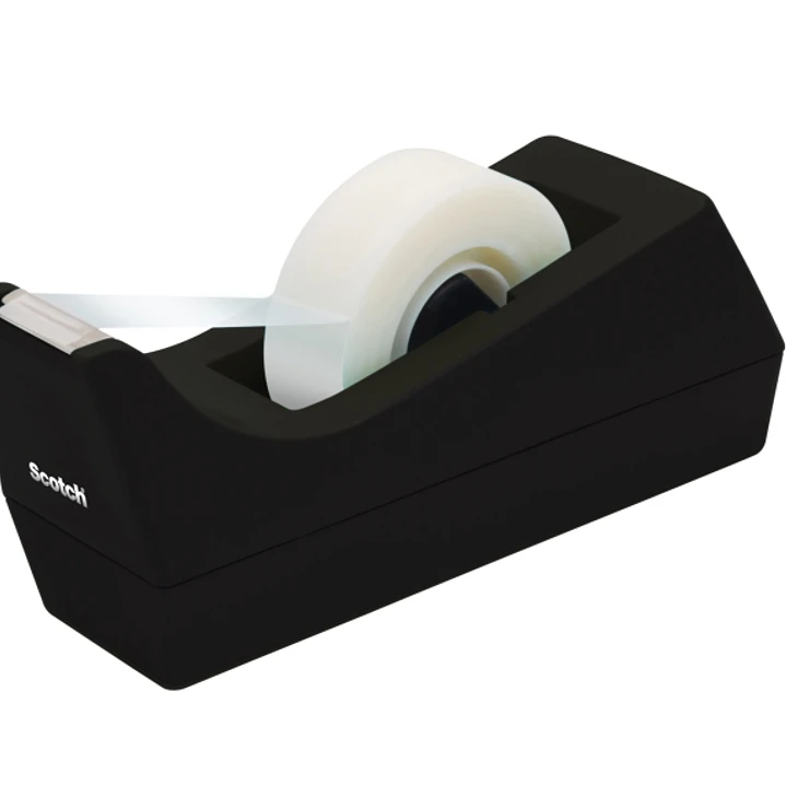 Scotch Dispensador de Cinta Adhesiva - Base Antideslizante - Plastico 100% Reciclado - Cinta No Incluida - Color Negro 1