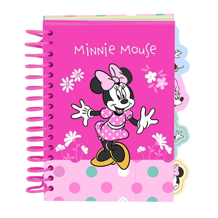 Safta Minnie Mouse Minty Bloc de Notas - Formato A6 - 80 Hojas de 80 g/m2 - Espiral - Tapas Duras - 4 Separadores Interiores - 10.5x14.8cm - Color Ros 1