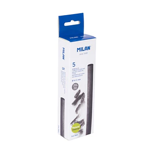 Milan Pack de 5 Barritas de Carboncillo - Natural - Redondo de 9-11mm - Color Negro