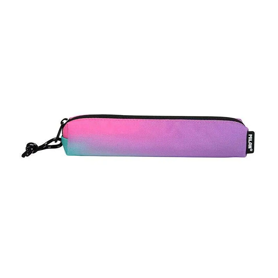 Milan Sunset Estuche Portatodo Mini Redondo - Tejido Resistente a las Roturas y Rasgaduras - Medidas 20,5x4,5x5cm - Color Rosa 1