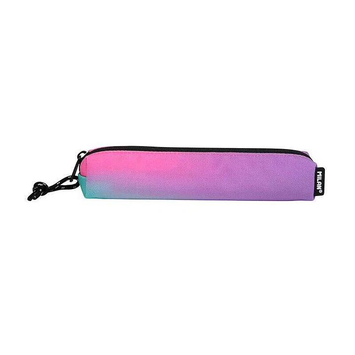 Milan Sunset Estuche Portatodo Mini Redondo - Tejido Resistente a las Roturas y Rasgaduras - Medidas 20,5x4,5x5cm - Color Rosa 1