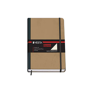 Dohe Cuaderno Cartone con Puntas Redondeadas - 96 Hojas de Papel Ahuesado de 80gr - Tapa en Tres Piezas con Lomera de Tela - Cierre de Gomas y Cinta d