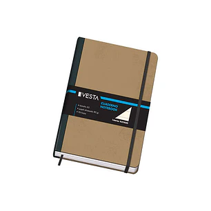 Dohe Cuaderno Cartone con Puntas Redondeadas - 96 Hojas de Papel Ahuesado de 80gr - Tapa en Tres Piezas con Lomera de Tela - Cierre de Gomas y Cinta d
