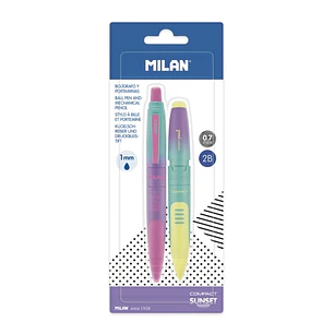 Milan Compact Sunset Pack de 1 Boligrafo Azul + 1 Portaminas 0.7mm - Colores Surtidos